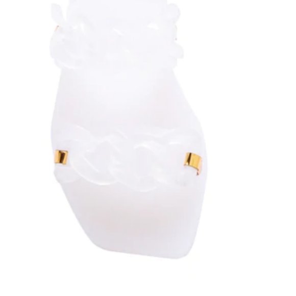 !! NEW !! Jelly Slide Sandals with Chain Detail in Matte Black - Picture 10 of 11